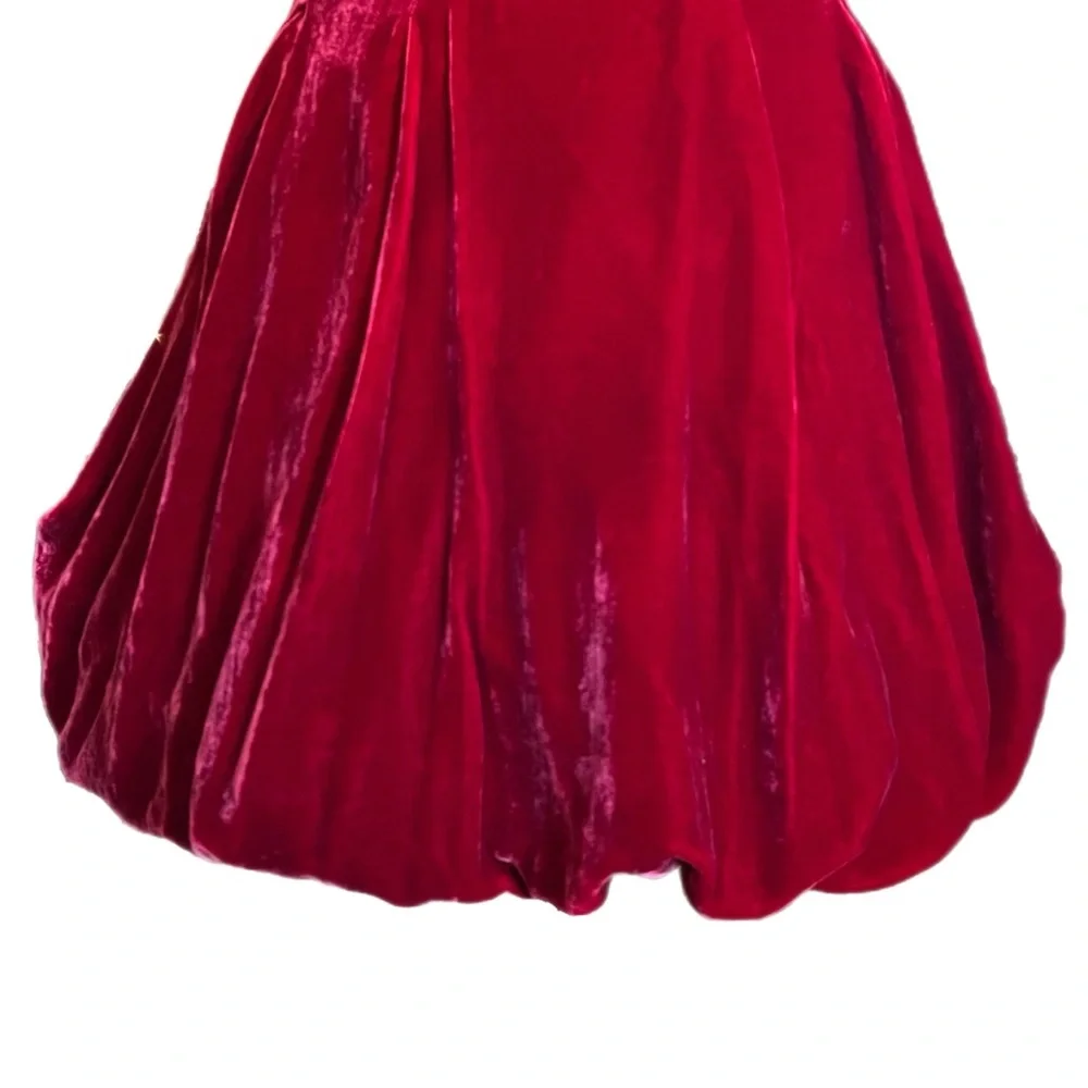 NWT Vintage Betsey Johnson Red Velvet Black Lace 3D Rose Cupcake Mini Dress - Picture 5 of 10